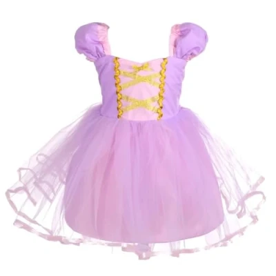Afbeelding van Lito Angels prinses Rapunzel fancy dress up voor meisjes, kinderen Halloween kostuum, verjaardagsfeestje, tule rok, leeftijd 6 7 jaar, 109