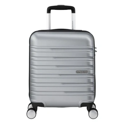 Image de American Tourister Flashline bagage à main EasyJet, Spinner XS, 35 x 45 20 cm, 23 L, 2,20 kg, sous siège pour avion, argenté (Sky Silver)