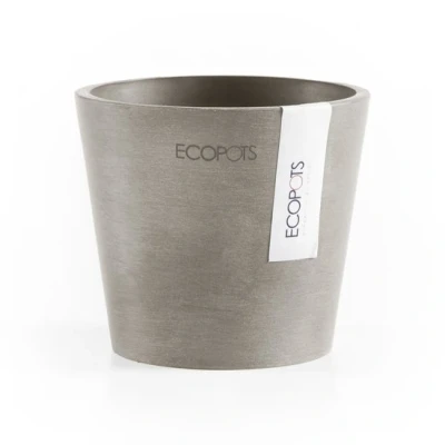 Afbeelding van Ecopots Amsterdam mini rond 10,5 cm taupe planten/bloembak pot
