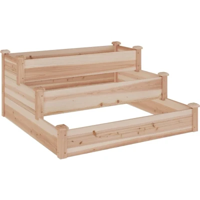 Afbeelding van Plantenbak verhoogd met voering 120x120x56 cm massief vurenhout