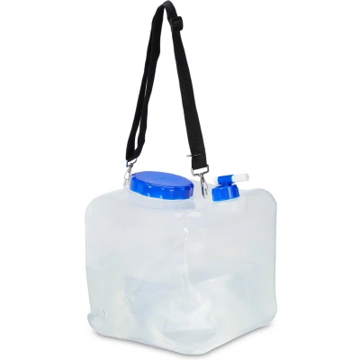 Afbeelding van Relaxdays opvouwbare jerrycans met kraan 2 stuks watertank 15 liter water jerrycan