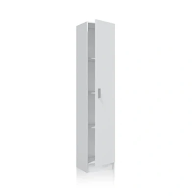 Afbeelding van Multifunctionele kast, 1 deur, zuil, mat wit, afmetingen: 37 cm (H) x 182 (B) (L).