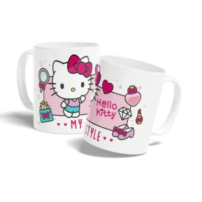 Afbeelding van Konix Hello Kitty mok Keramische 320 ml My Style motief Wit