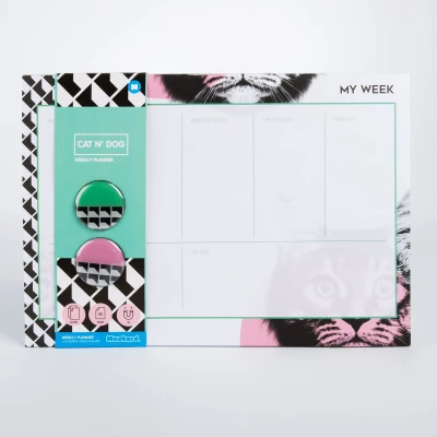 Afbeelding van Mustard Desktop Weekplanner 52 Paginas Cat Vilt Multicolor