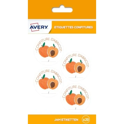 Afbeelding van Avery Zak met 20 etiketten abrikozenjam