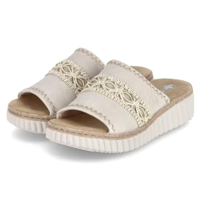 Afbeelding van Rieker Slippers beige Textiel Dames Maat 41