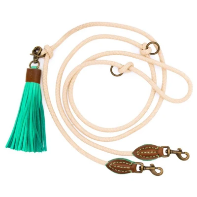 Afbeelding van DWAM Dog with a Mission Hondenriem Riem voor honden Turquoise Polyester/Leer S 220 x 1 cm Extra Lange Jade