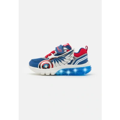 Afbeelding van Geox Captain America Ciberdron BOY Lights Sneakers laag voor kinderen, Maat: 36, Blue/red Imitatieleer/ textiel