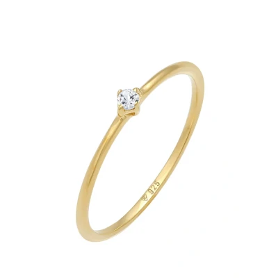 Afbeelding van Elli PREMIUM Ring Dames Stack Solitaire Elegant Filigraan met Topaas Edelsteen in 925 sterling zilver Verguld