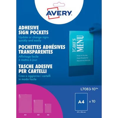 Image de Pochette murale adhésive transparente Avery