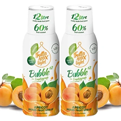 Afbeelding van FruttaMax Low Carb Fitnesssiroop, suikervrij, met stevia, 50 60% fruitgehalte (2 x 500 ml), abrikoos light), 2 stuks