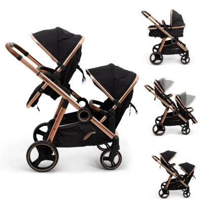 Afbeelding van Baninni Duo Kinderwagen Luiz Rosegold