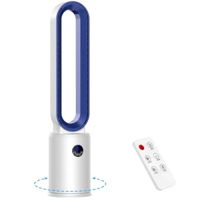 Afbeelding van YAZEKY Bladloze zuilventilator, 3 snelheden, stille torenventilator, 60 oscillerende vloerventilator, led display, 8 uur timer, staande ventilator voor slaapkamer, kantoor, woonkamer