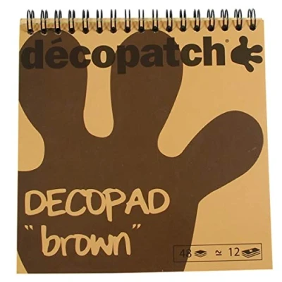 Image de Décopatch Bloc color Decopad 48 feuilles 15x15cm Marron