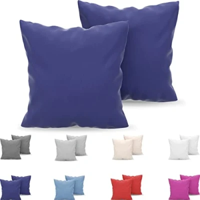 Afbeelding van Dreamzie Kussensloop, 80 x cm, van microvezel, Oeko Tex gecertificeerd, zachte en geborstelde kussenovertrek, fluweelzacht, 2 stuks, donkerblauw