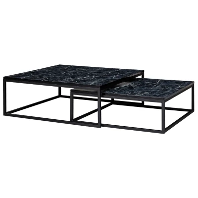 Afbeelding van Sky Style Lily Vierkante Salontafel Set Zwart