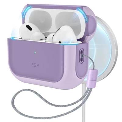 Afbeelding van ESR Orbit HaloLock Apple AirPods Pro 1/2 Hoesje MagSafe Paars