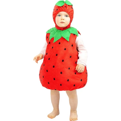 Afbeelding van FUNIDELIA Aarbeien kostuum voor baby Maat: 50 68 cm Rood