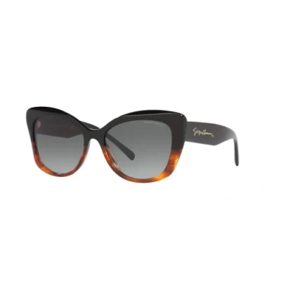 Afbeelding van GIORGIO ARMANI AR 8161 Zwart Gestreept Bruin/Grijs schaduw 56/17/140 dames, shaded, 56/17/140, Shaded
