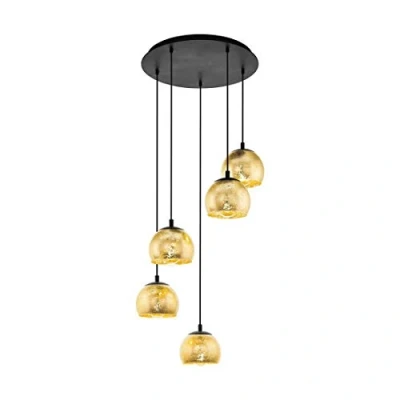 Afbeelding van EGLO Albaraccin Hanglamp E27 Ø 58,5 cm glas Zwart/Goud