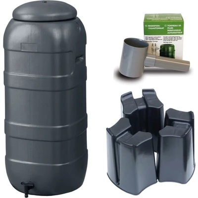 Afbeelding van Regenton Rainsaver Antraciet 100 L + Voet Vulautomaat