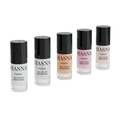 Afbeelding van Hasna Paris Nagellak Halal privécollectie milieuvriendelijk glanzend en duurzaam eenvoudig aan te brengen 5 x 6 ml (NUDE)