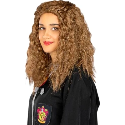 Afbeelding van FUNIDELIA Hermelien pruik voor vrouwen Harry Potter Bruin