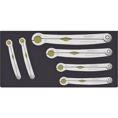 Afbeelding van Stahlwille TCS 240/6 96838774 Enkelvoudige ringsleutelset met ratel 6 delig 10 19 mm