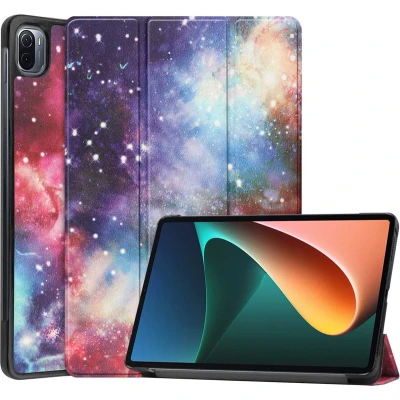 Afbeelding van iMoshion Tablet Hoes Geschikt voor Xiaomi Pad 5 Pro / Design Trifold Bookcase Paars /Space
