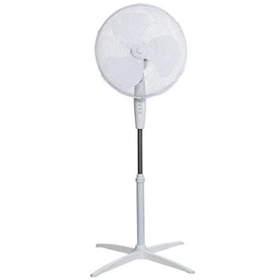 Afbeelding van Russell Hobbs RHPPF1621 Staande ventilator, 40,5 cm, licht, 3 snelheden, grote draaibare hoek, sterke luchtstroom, in hoogte verstelbaar, wit