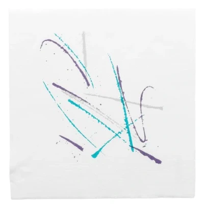 Afbeelding van 2 x 50 servetten 40x40cm &quot;Double Point&quot; Wit, motief Art Volare (2 paketten)