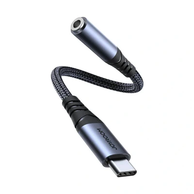 Afbeelding van Joyroom USB C naar 3.5 MM Mini jack Adapter Geschikt voor Koptelefoons en Oordopjes Zwart