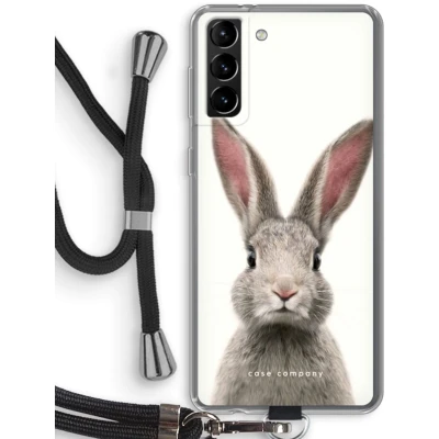 Afbeelding van Case Company® hoesje met Koord geschikt voor Samsung Galaxy S21 Plus Daisy Telefoonhoesje Zwart Bescherming aan alle Kanten en Over de Schermrand