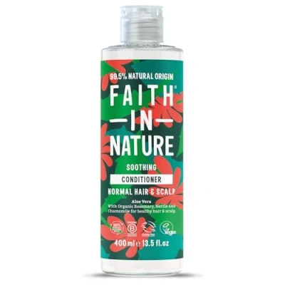 Afbeelding van Faith in Nature Natuurlijke aloë vera conditioner, verjongend, veganistisch en diervriendelijk, zonder parabenen SLS, normaal tot droog haar, 400 ml