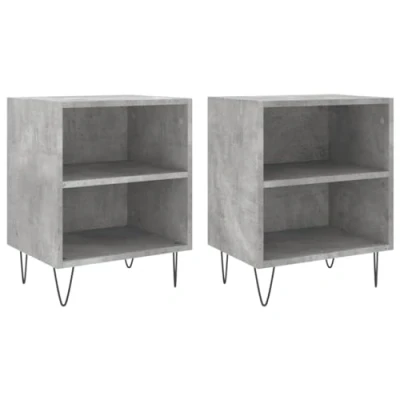 Image de vidaXL Tables de chevet 2 pcs gris béton 40x30x50 cm bois d&#039;ingénierie826805