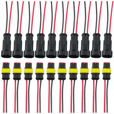 Afbeelding van CESFONJER waterdichte stekker voor auto, elektrische en bus, AWG (2 polig met kabel x 10 sets)