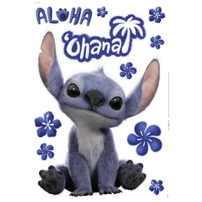 Afbeelding van Komar Sticker mural Disney Lilo and Stitch Live Action Ohana Dimensions : 50 x 70 cm Décoration murale pour chambre d&#039;enfant