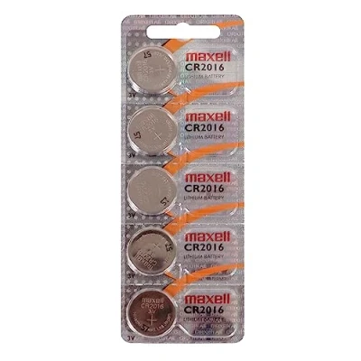 Image de Pile Maxell Bouton CR2016, 5 pièces