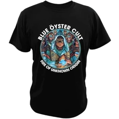 Afbeelding van sukanosi Blue Oyster Cult T shirt pour homme BOC American Heavy Metal Fans Shirts Doux 100% Coton Haut Noir, Noir , XL