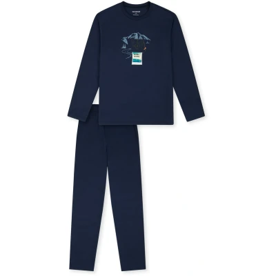 Afbeelding van Schiesser SET Pyjama, Heren, Maat: 152, Dunkelblau