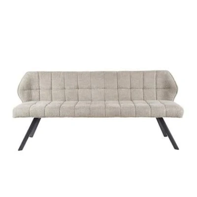 Afbeelding van Eetkamerbank Zand Bouclé 180x59x84cm Bank Raster Giga Meubel