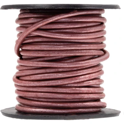Afbeelding van DQ Leer Rond (2 mm) Metallic Fruit Punch (5 Meter)