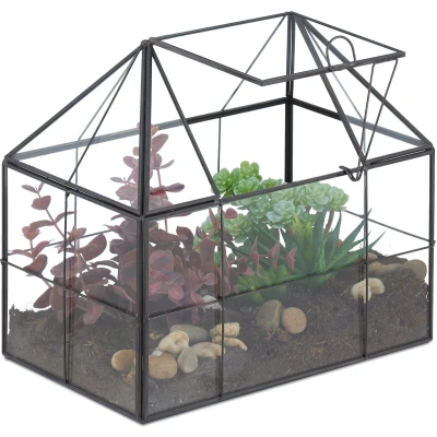 Afbeelding van planten terrarium 21x23x14 cm glas vensterbank