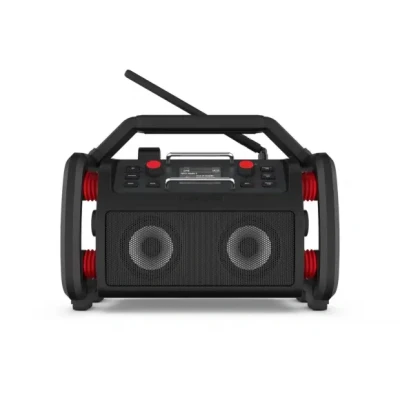 Afbeelding van PerfectPro RockPro Bouwradio DAB+, VHF (FM) AUX, Bluetooth, USB Acculaadfunctie, Spatwaterbestendig, Stofdicht, Stofvast, Wekfunctie, Oplaadbaar Zwart