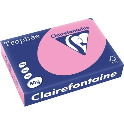Afbeelding van Clairefontaine Trophée gekleurd papier, A4, 80 g, 500 vel, felroze papier