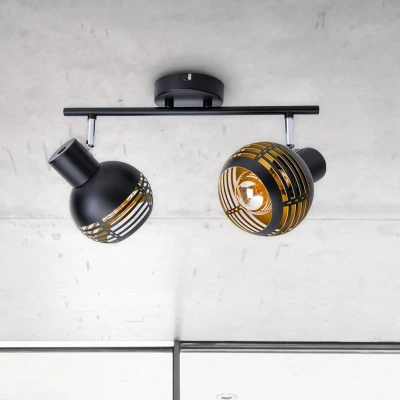 Afbeelding van Plafondlamp Casco, 2 lamps, zwart