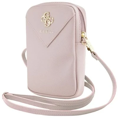 Afbeelding van Guess Big 4G Metal Logo Pouch met Riem (Geschikt voor toestellen tot 7 Inch) Roze