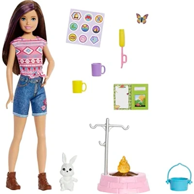 Afbeelding van Barbie Kamperen Kampeerset Skipper met konijn Pop