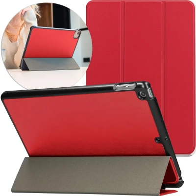 Afbeelding van iMoshion Tablet Hoes Geschikt voor iPad 8 (2020) 8e generatie / 7 (2019) 7e 9 (2021) 9e Trifold Bookcase Rood