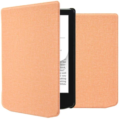 Afbeelding van imoshion Ereader Cover / Hoesje Geschikt voor Pocketbook Verse Pro Vivlio Light HD Canvas Sleepcover Bookcase zonder stand Peach